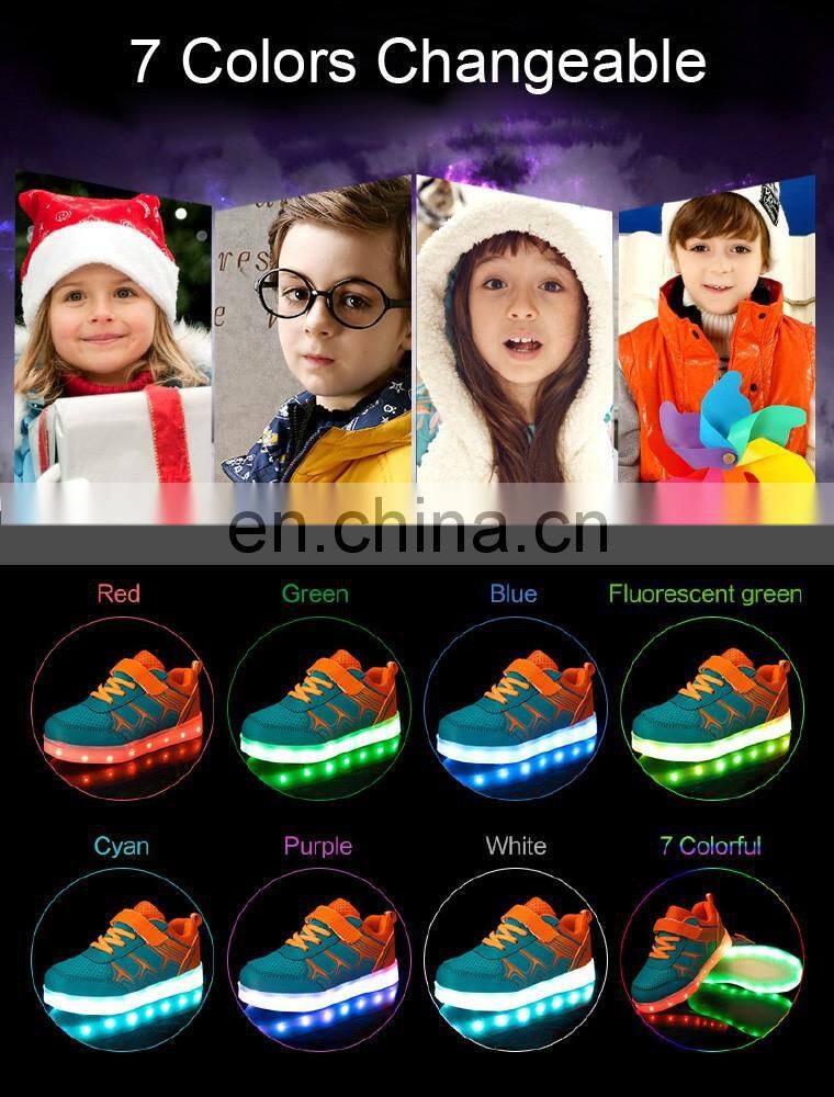 Factory Wholesale New design Light up shoes Children kids LED shoes sneakers Latest Cool footwear for girls boys