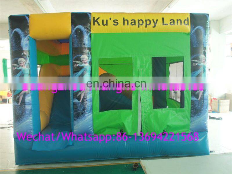 Factory supply inflatable bouncy castle with water slide