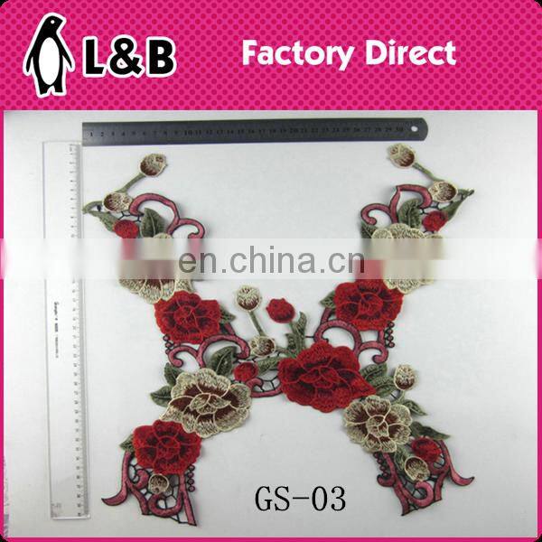 XY-05 embroiderychemical lace collar,colorful neckline applique rose collars high-fashion lace collar wholesale