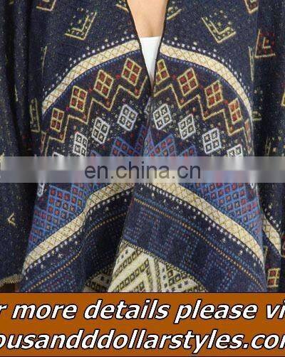 Indian Handmade Ladies Casual Ladies Sleeve Cloak Cape Coat Woolen Poncho Warm Shawl Sweater Outwear