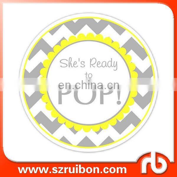 Customized Baby Shower Personalized Round Waterproof Labels Stickers