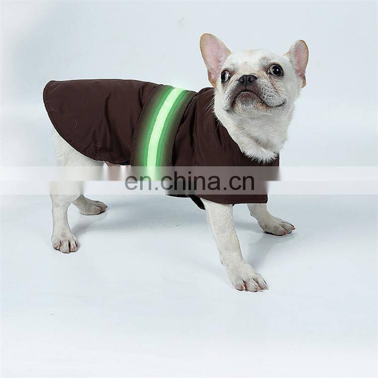 Outdoor winter pet jacket waterproof led light reflective dog clothes