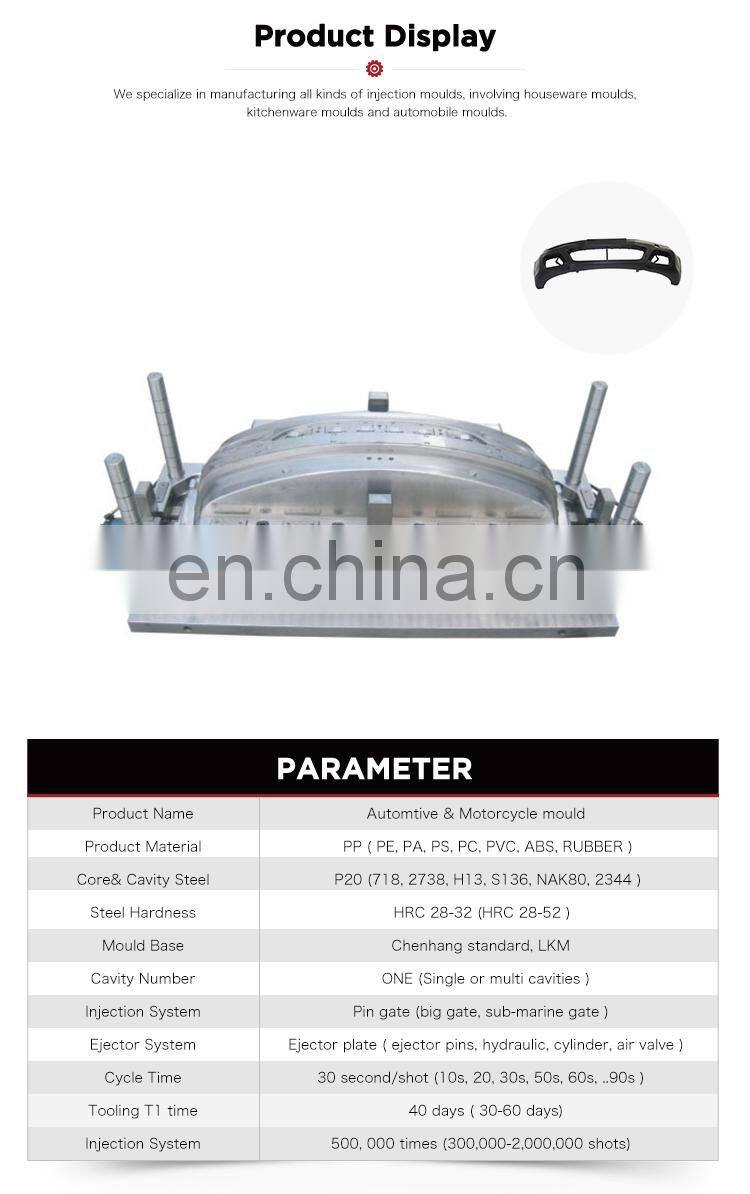Hot runner precision plastic auto parts car bumper injection mold