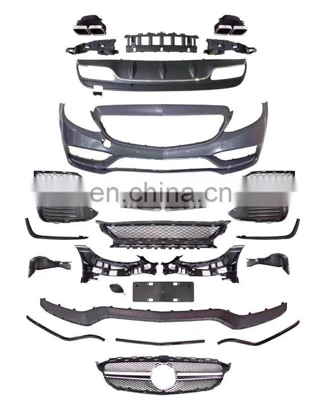 Auto Body Parts Car Bumpers for Mercedes-benz C-class W205 Facelift C63 AMG Body Kit 2014 2015 2016 2017 2018