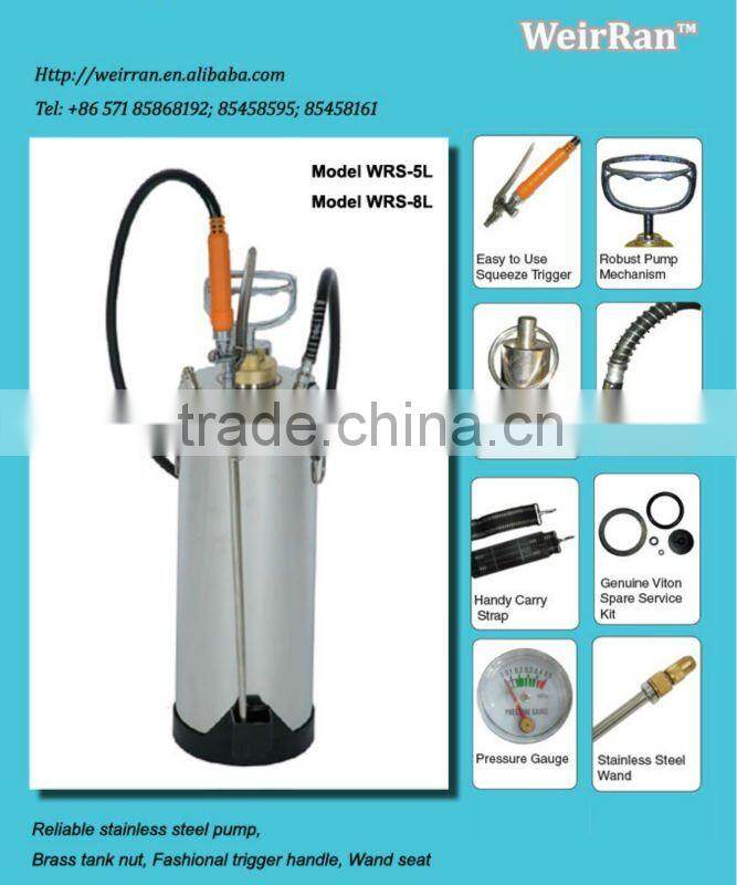 (4568) Stainless steel chemical garden tools hand pump pressure sprayer bottle