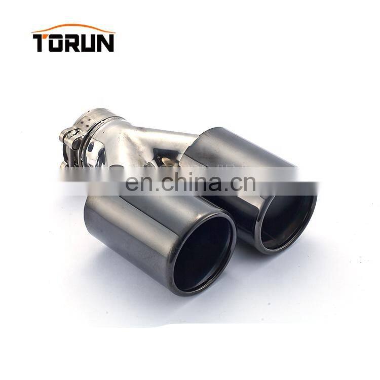 304 stainless steel chroming black high quality twin exhaust tip