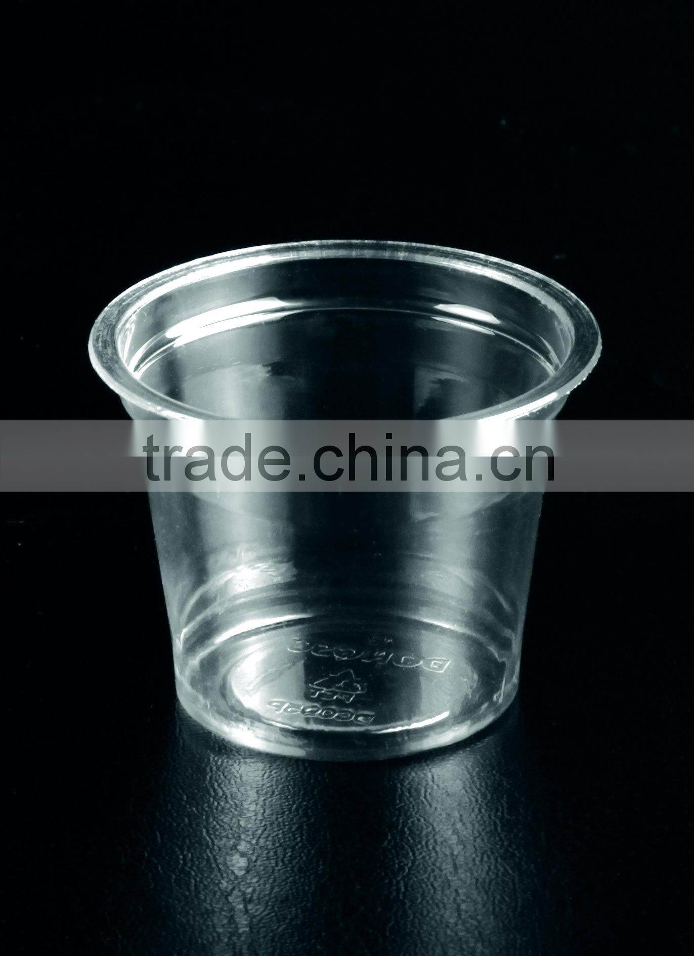 0.95OZ disposable sauce cup, PET portion cup, clear PET condiment cup with flat lid, factory made 28ml/30ml sauce cup