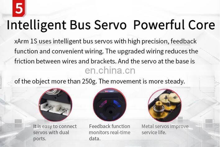 xArm 1S 5DOF Robot Arm Robotic Mechanical Arm with Bus Servos Torque 25KG For Programming (Assembled)