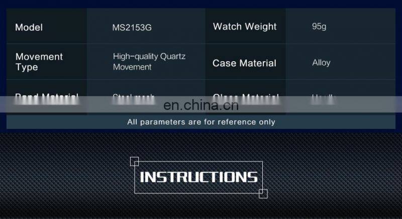 MEGIR 2153 Men Quartz Watches Military Sports Luxury Waterproof Luminous Mesh Band Chronograph Wristwatch