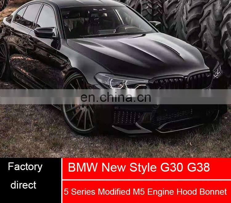 Runde Carbon Fiber Material Auto Car Bonnet Engine Hood For 2018-In BMW 5 Series G30 G38 Engine Hood Bonnet