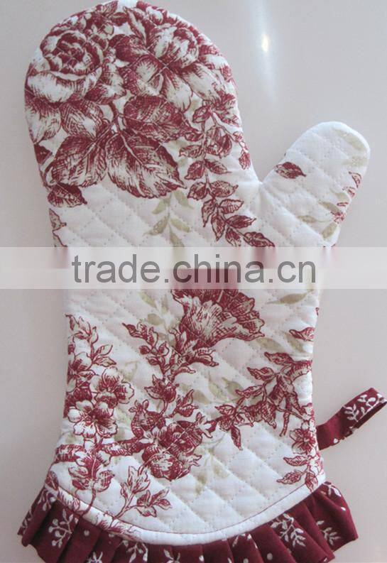 printed quilted cotton fabric kitchen microwave oven glove