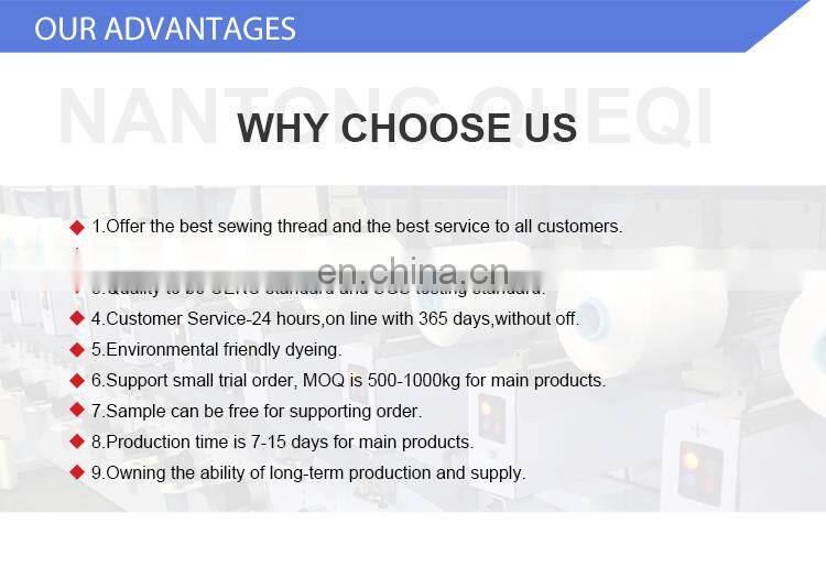 High Tenacity Recycled Raw White 100% Polyester Nylon 6 Nylon 66 Bonded Sewing Thread for Sports Clothes 150D