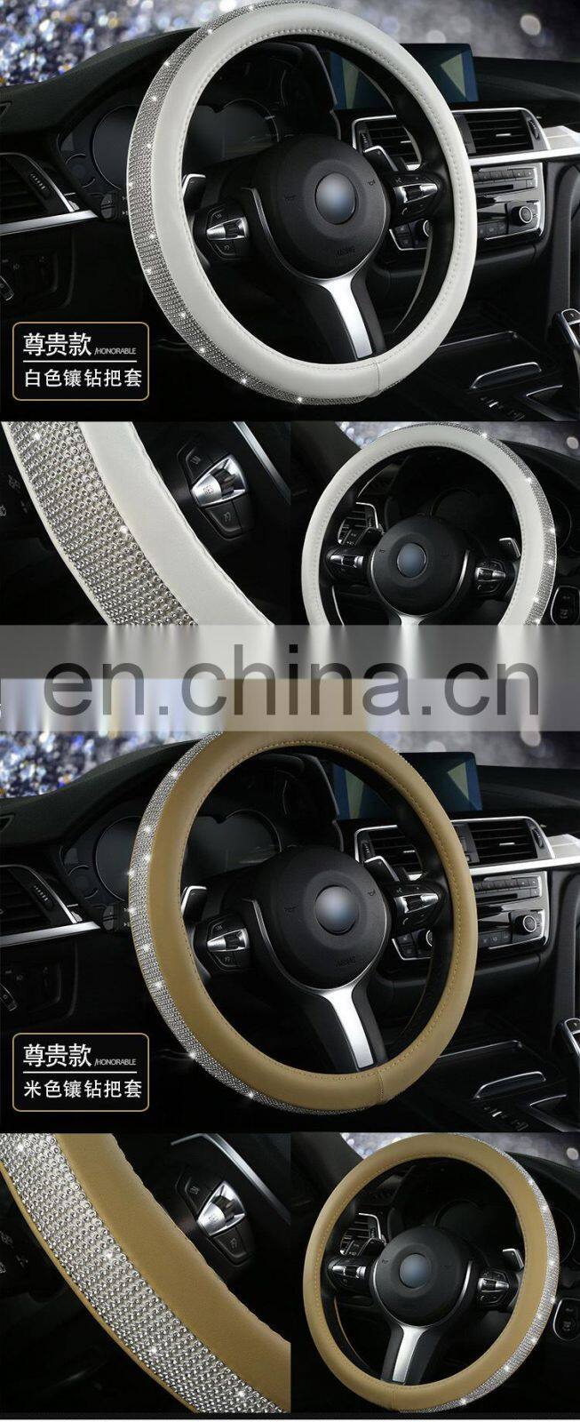 Bling Bling Car Steering Wheel Cover Protector For Women Girls Rhinestones Crystal Car Interior Decoration Auto Accessories