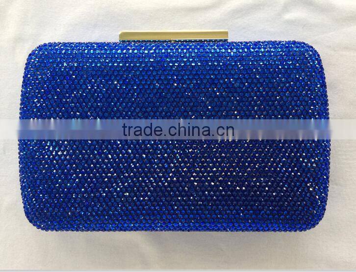 beige gold velvet lining crystal stone evening bag made in China