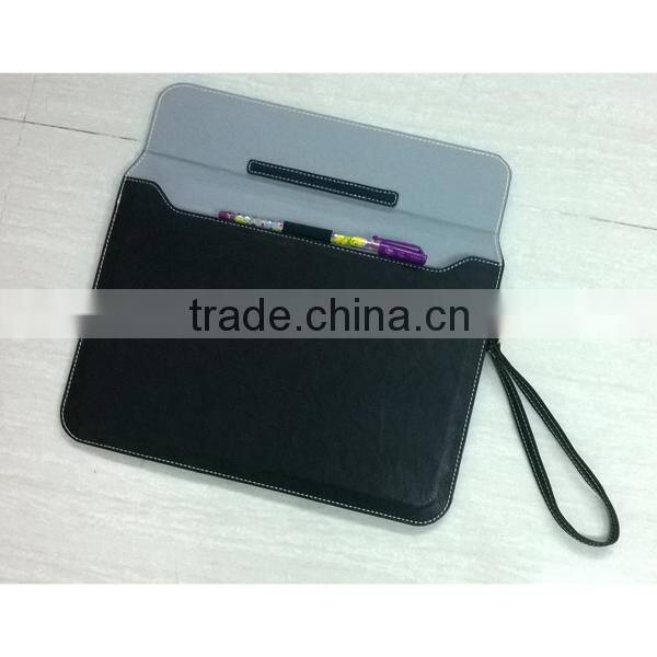 tablet sleeve with stand , real leather bag for ipad ,for samsung