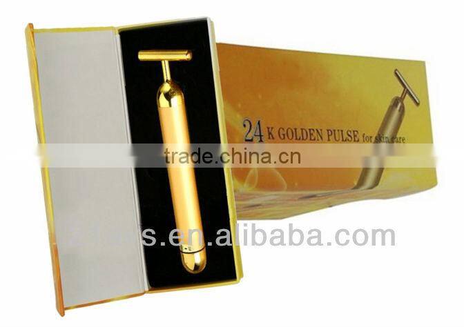 Mini T shape Face Slimming 24k Gold Beauty Bar Lifting Bar Vibration Massager