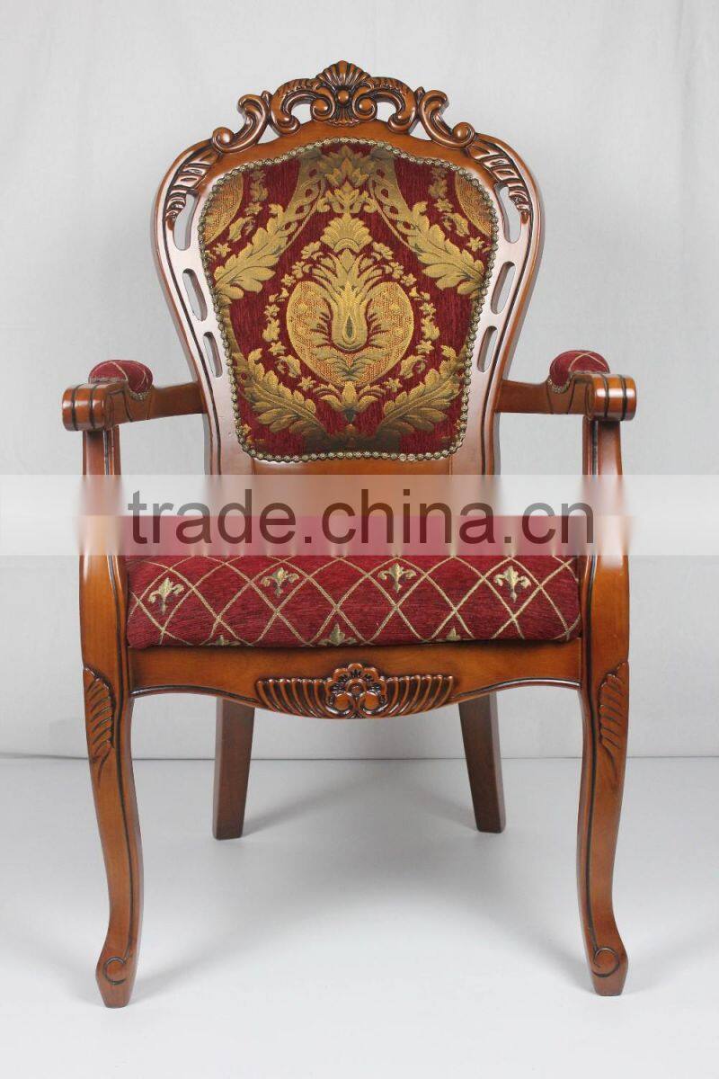 French solid wood dining antique carved back chair for restaurant used dining chair