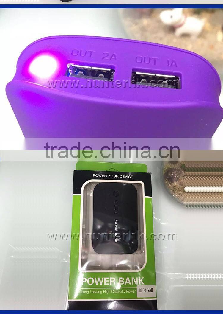 Top Selling Colorful 2 USB Port 8800 mah Power Bank