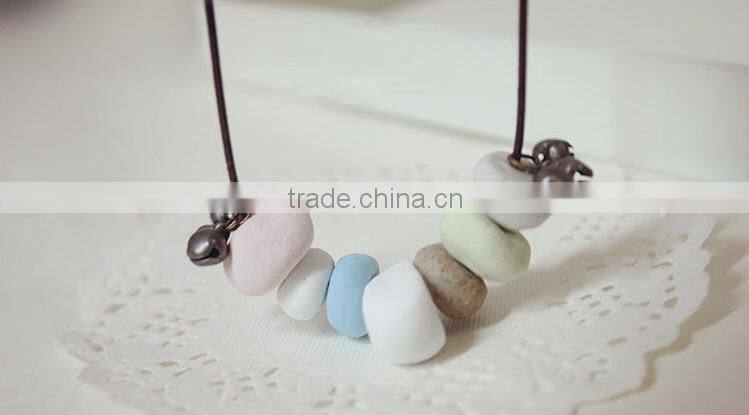Fashion natural stone necklace multi color beads pendant necklace teenagers necklace