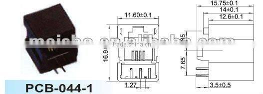 Universal stereo jack pcb mount