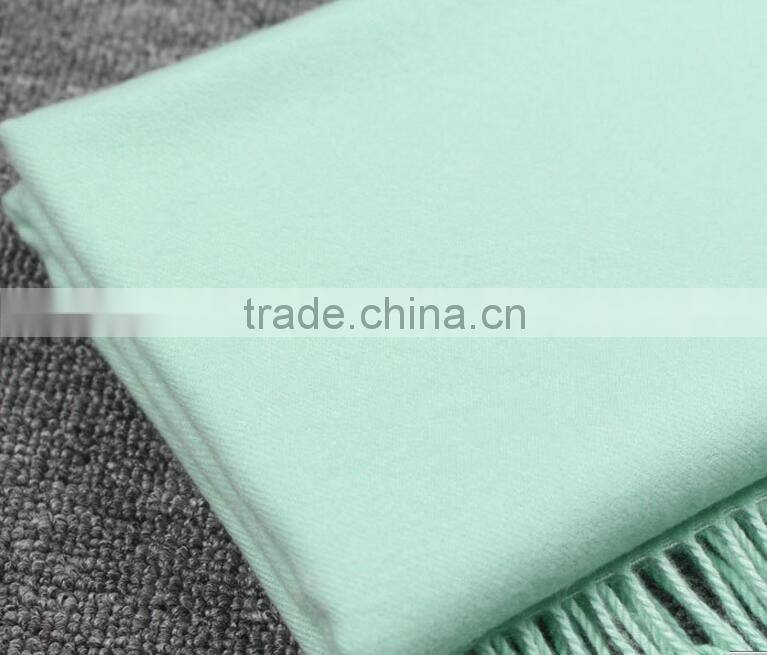 Best Selling Winer Warm Woman Fashion Tassel Plush Plain Cashmere Pashmina