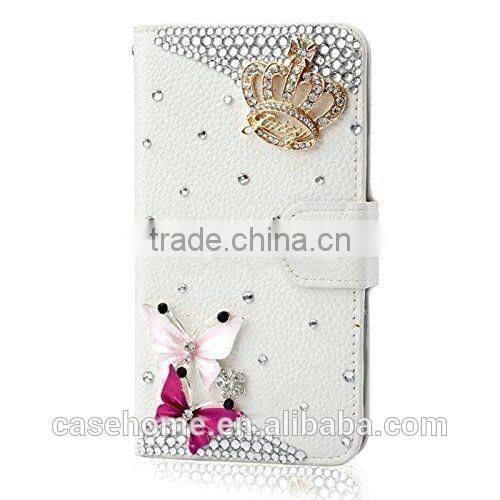 New Fashion leather flip cover case stick Bling Crystal Diamonds for ZTE Blade A711 4G LTE