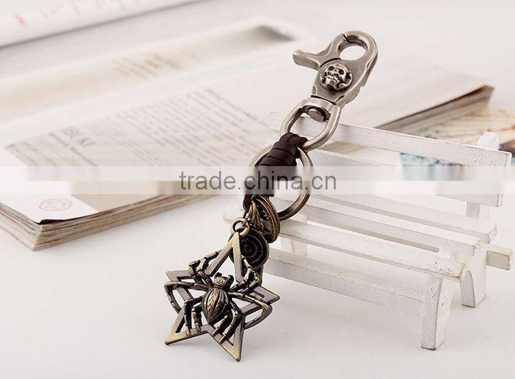Sale-large Cicada Keyring Big Ring Star Vintage Scarab Beetle keychain with Lobster Clasp