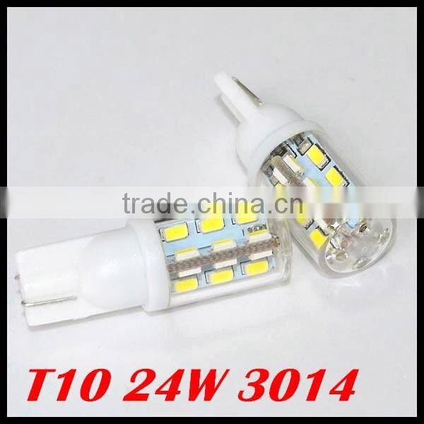 wholesales price 3014SMD 24W W5W 194 T10 led Auto led Car led Free Shipping