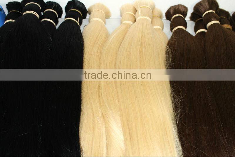 blonde brazilian human virgin remy hair bulk,can be dyed hair