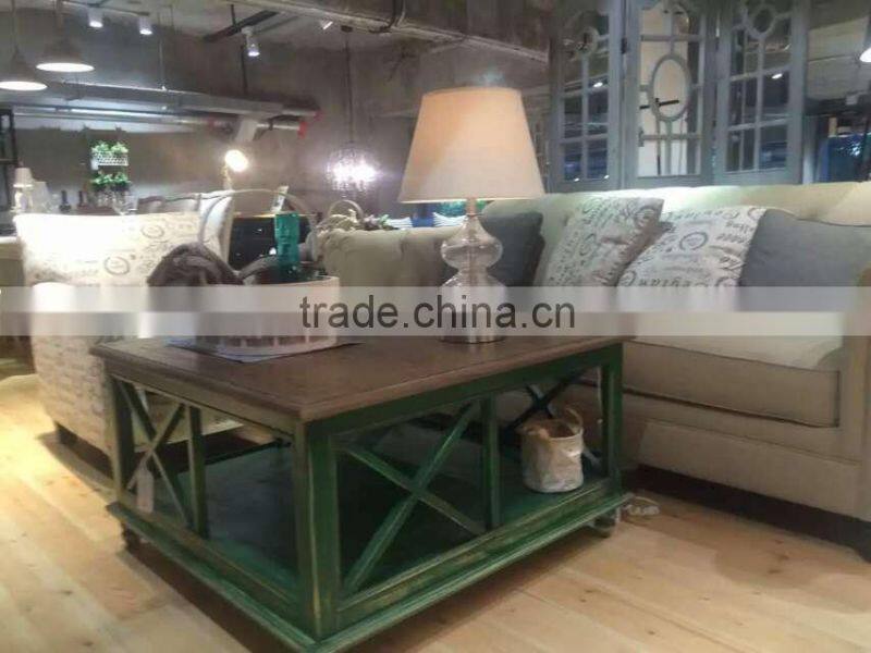 Retro French Provincial Style Living Room Wooden Coffee Table Sofa Table