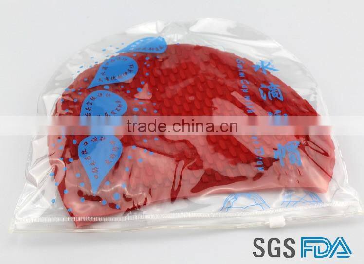 2016 Custom Printed waterproof silicone swimming cap for adult