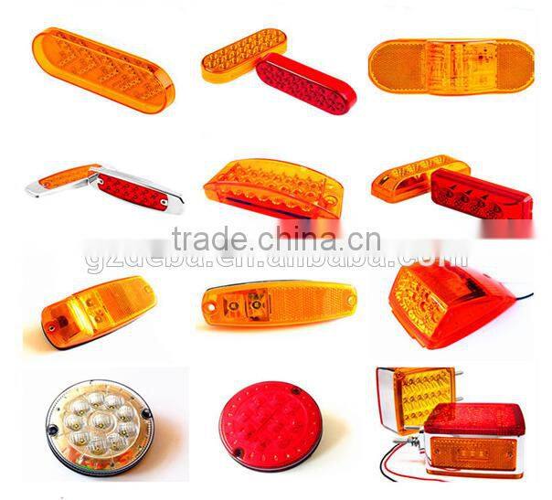 Amber 12 LED Truck Trailer Side Marker Clearance LightS / Stainless Steel Bezel