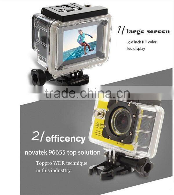 2015 New Arrival 2.0 Inch Full Hd 1080P Waterproof 30M Extreme Wifi Sports Sj7000 Action Camera