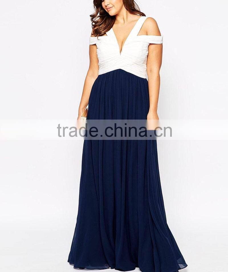 Plus lady pleated gown designs dress summer apparel suppliers