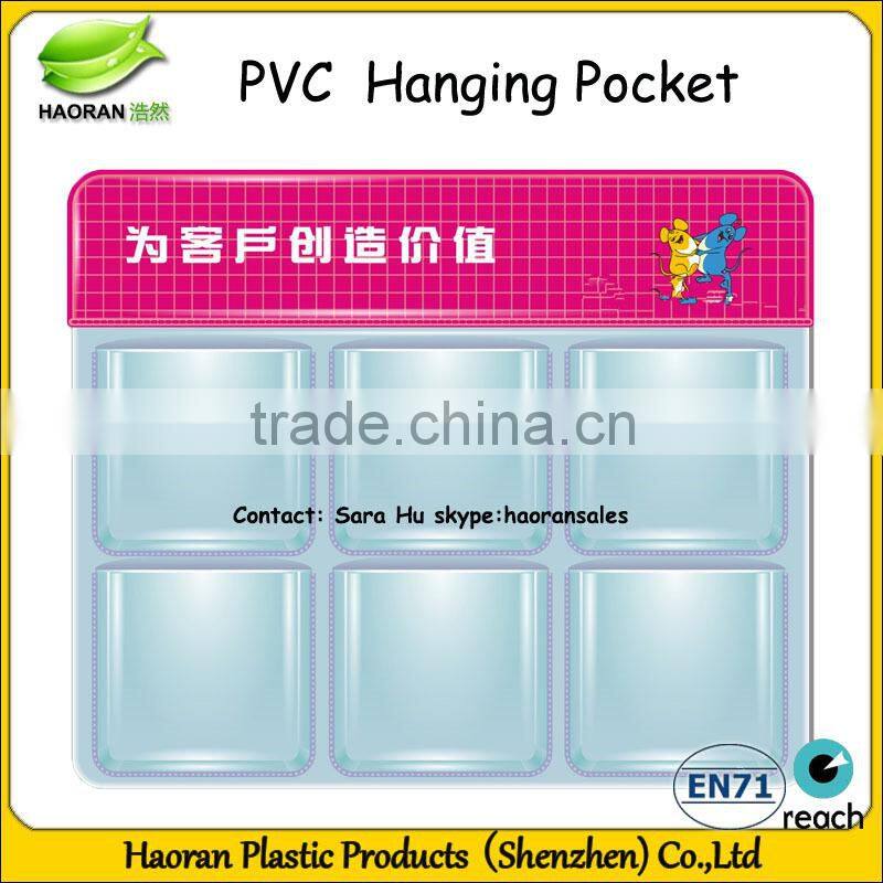 Hanging display pockets for Supermarket