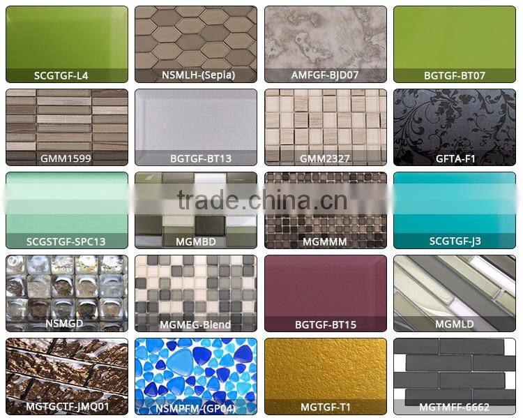 10x10 red glitter crystal clear glass mosaic tile for kitchen