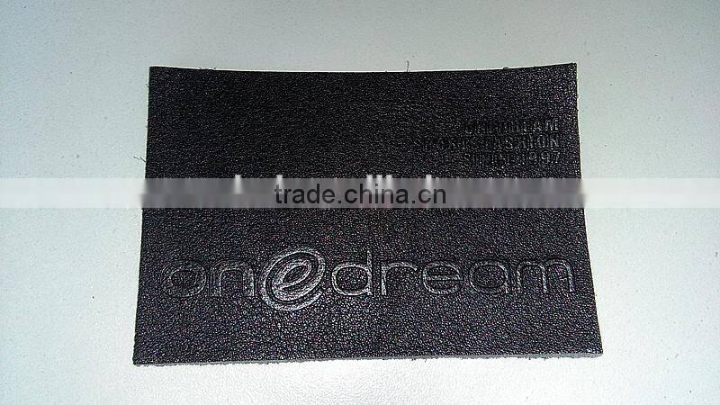 Black Genuine Leather Patch With Custom Brand Logo