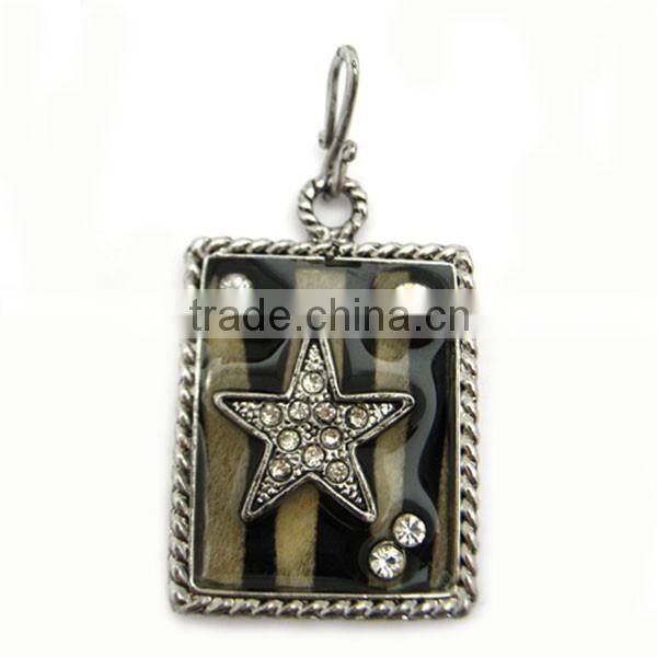 Orange Rhinestone Cheerleading Magaphone Magnetic Pendant Charm