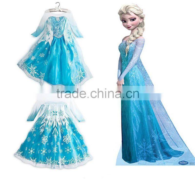 Kids Girls Princess Dresses Frozen Anna Elsa dress party costume BC201