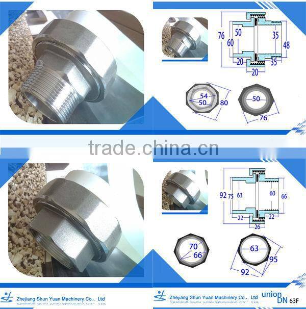 stainless steel union ppr union factory price pipe fitting rotary union coupling pipe union ppr union DN stainless union
