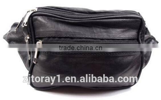 New design soft leather men waist bag first class price