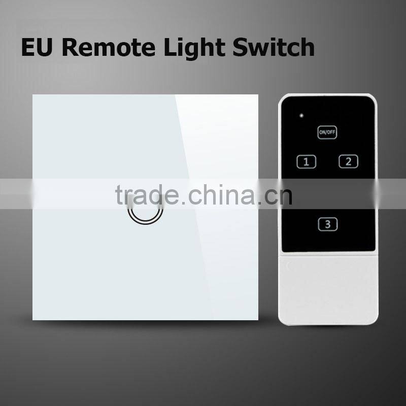 1gang 1way EU Standard, Remote Switch, Crystal Glass Panel Wall Light Remote Touch Switch
