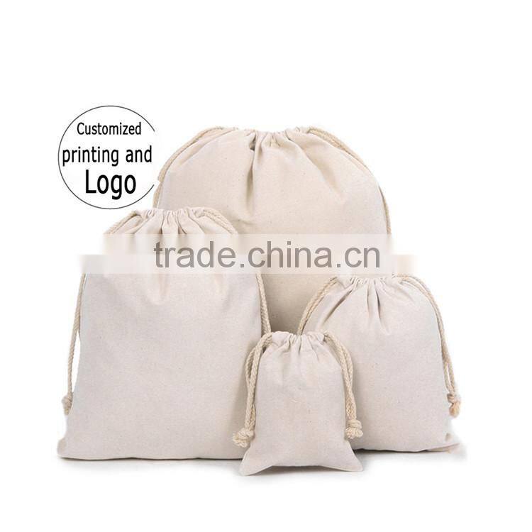 Organic cotton drawstring bag for storage small drawstring gift bag
