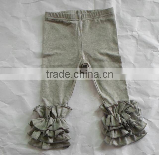 Trendy Cotton Triple Ruffles Legging Tight Pants Tube Baby Icing Ruffle Pants