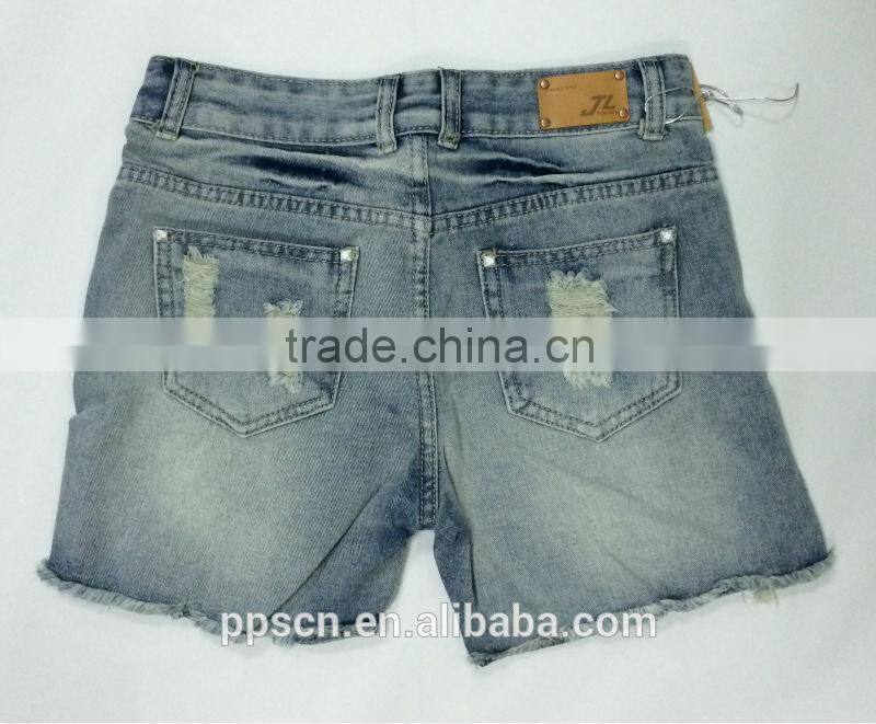 lovely sweet cartoon woman's ripped jeans short