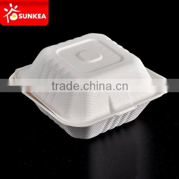 Food grade tableware bagasse paper pulp disposable square plate