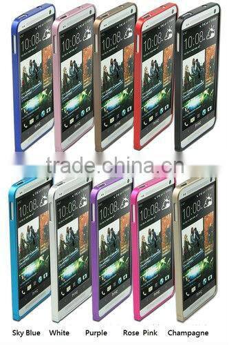 New Ultra Thin 0.7mm Aluminum Alloy Bumper Mobile Phone Case Cover Fits For HTC ONE M7