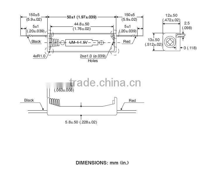 1AAA Battery Holder, BH410 Battery Holder, 1.5V Battery Holder,
