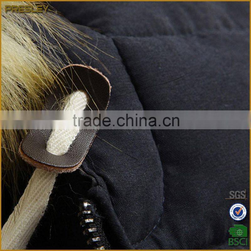 Prelsy oem custom winter man heated jacket with leather zipper puller