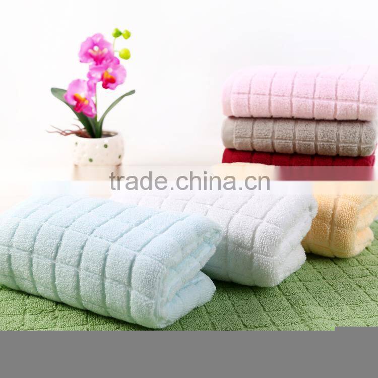 Super absorbent quick dry luxury wholesale square pattern bath/face towel